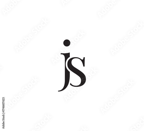 Elegant Serif Monogram Logo with Overlapping Initial Letters – Vintage and Modern Branding Design js
