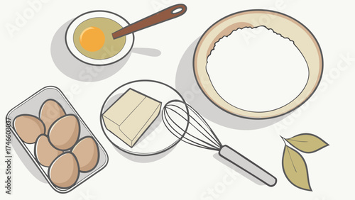 Baking Ingredients Ready for Use.