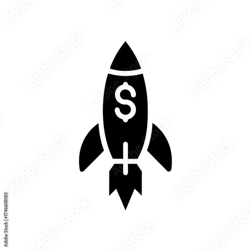Rocket ship with dollar symbol