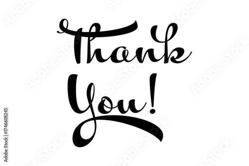 Thank You ! - 手書き風のおしゃれなThank You !（ありがとう！）の文字（カリグラフィー）
