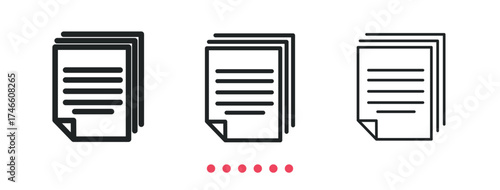 Documents icon. Thin line icon vector