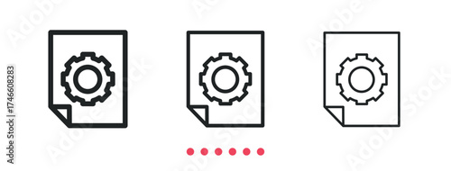 Document icon. Thin line icon vector