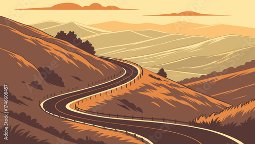 Mountain Road Scenic View.