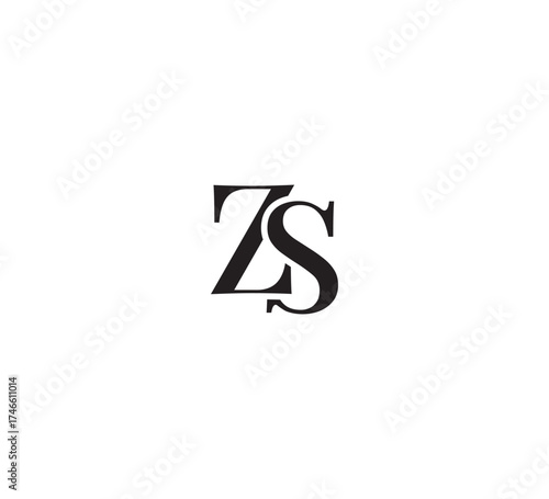 Elegant Serif Monogram Logo with Overlapping Initial Letters – Vintage and Modern Branding Design zs