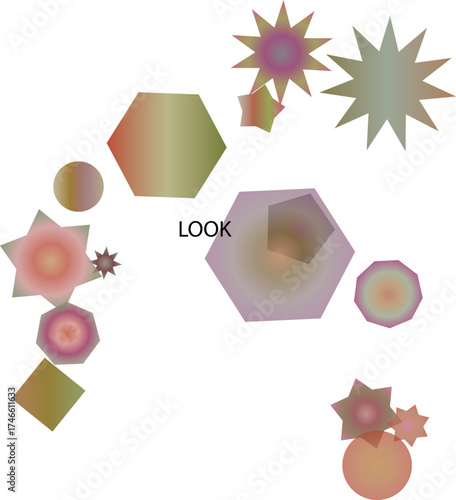 Abstract geometric shapes with gradients vector design elements for backgrounds and compositions iso