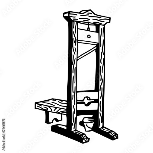 classic guillotine execution device illustration