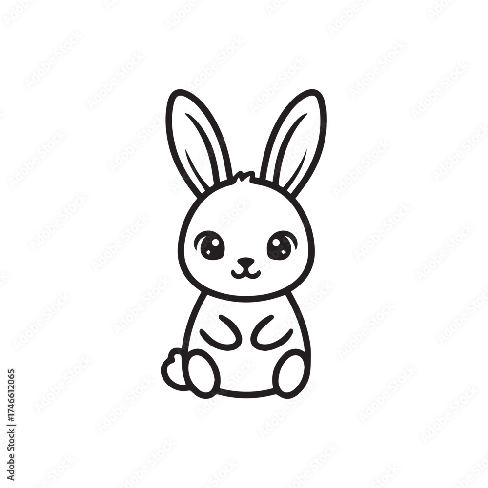 Obraz premium Cute rabbit cartoon vector illustration