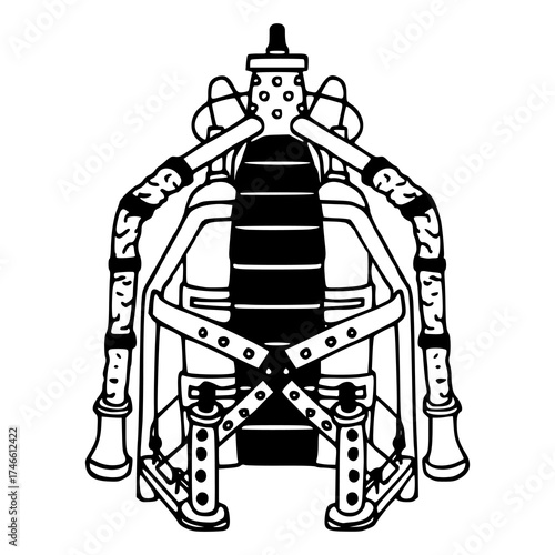 sci-fi mechanical backpack or jetpack design