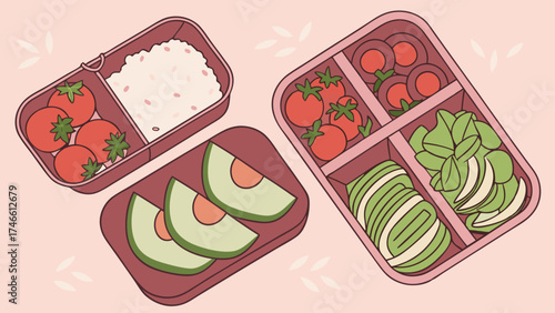Healthy Lunchbox Illustration.