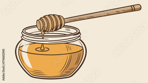 Honey Jar with Dipper.