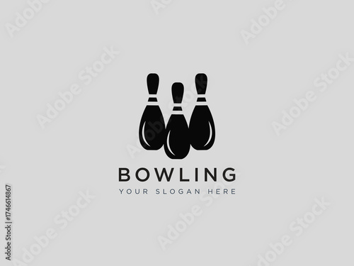  Bowling logo design vector template 