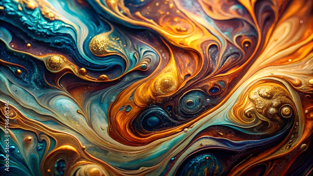 Obraz premium Vibrant abstract swirls of color flowing in cosmic dance
