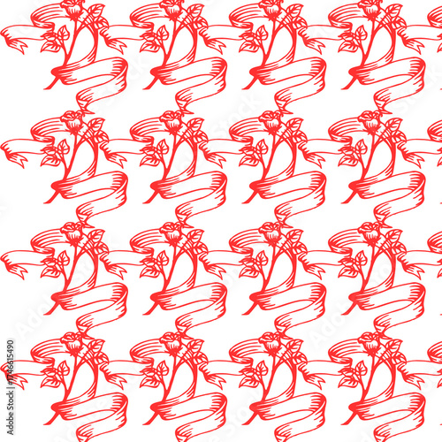 christmas seamless pattern background shortcut rose elegance 