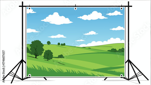 Rolling Hills and Sky Backdrop.