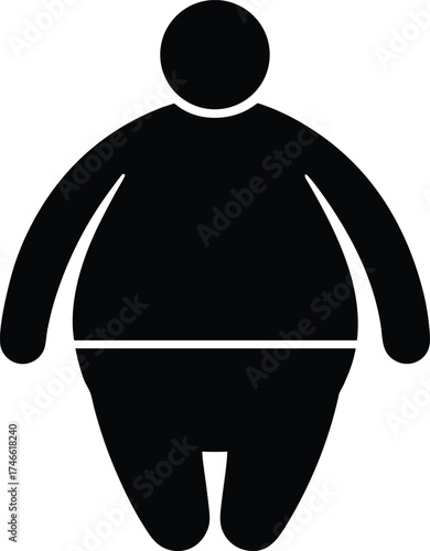 Obese Overweight Person Silhouette Icon