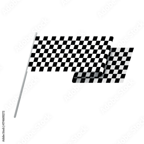 Vector design of a checkered flag symbolizing victory and competition in racing and other sporting events.