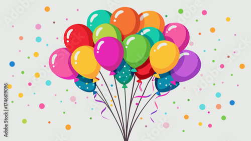 Vector art of colorful balloons bunch for birthday party