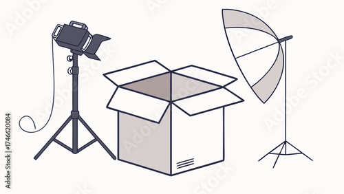 Studio Lighting Setup with Box.