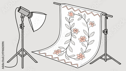 Studio Lighting Setup with Backdrop.