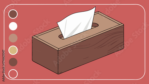 Tissue Box Cartoon Illustration.