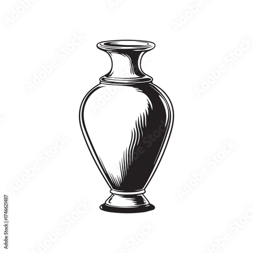 Vector illustration of a jar with artistic design and interesting details.