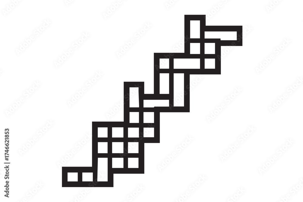 Obraz premium Abstract geometric staircase pattern illustration isolated on transparent background