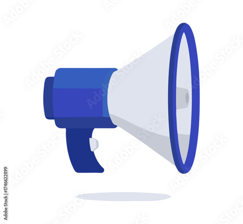 Megaphone Icon – Stylized Blue Symbol for Announcement, Communication, and Alert Design