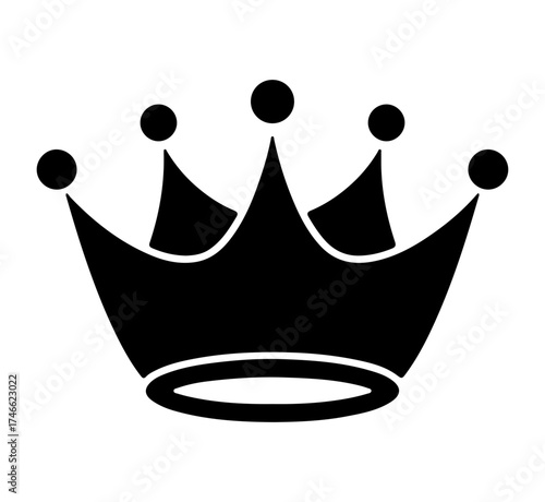 Crown Icon – Stylized Black Royal Symbol for Leadership, Prestige, and Decorative Design