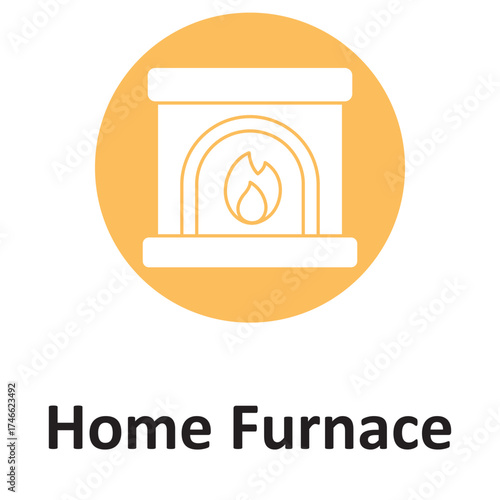 Furnace Vector icon which can easily modify or edit
