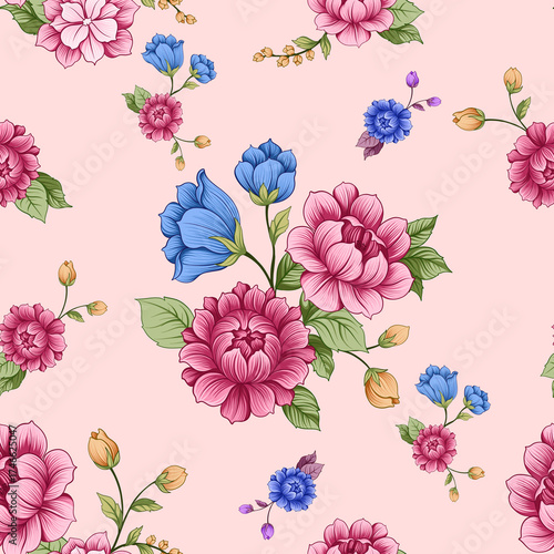 seamless floral pattern hand draw
