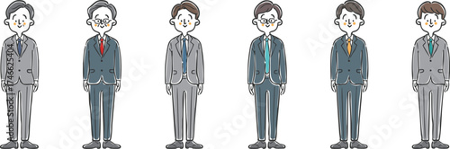 いろいろなビジネスマン　全身　ベクター
