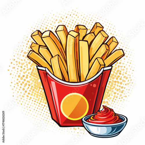 Pommes mit Ketchup