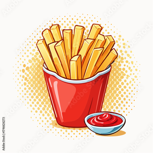 Pommes mit Ketchup