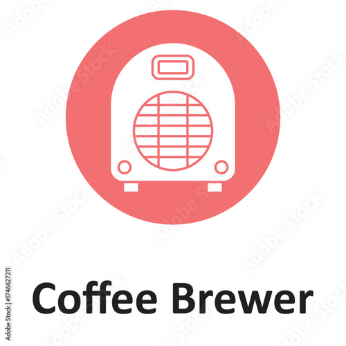 Coffee brewer Vector icon which can easily modify or edit
