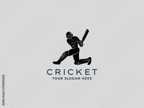  Cricket logo design vector template 