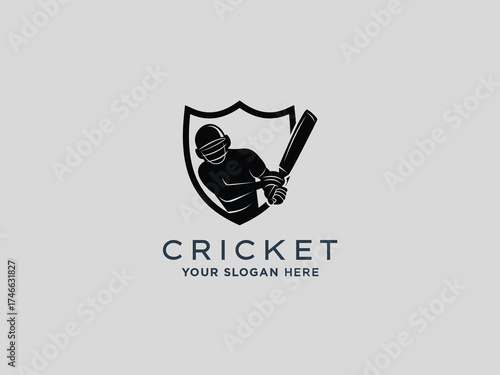 Cricket logo design vector template 