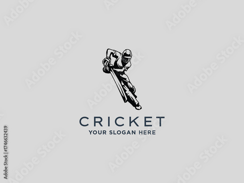  Cricket logo design vector template 