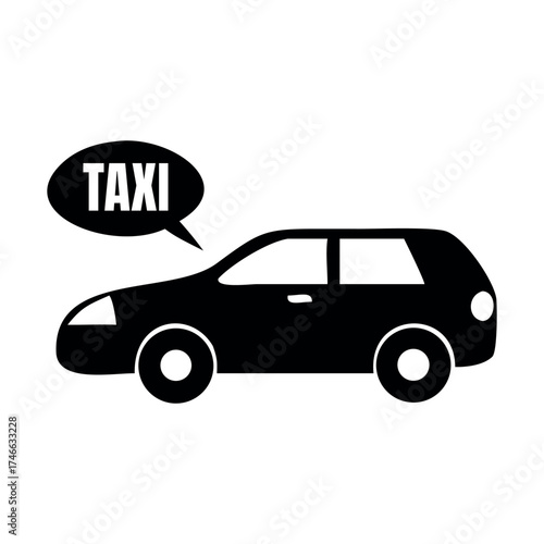 Yellow taxi cab illustration isolated on white background