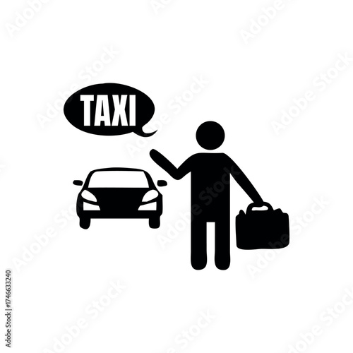Yellow taxi cab illustration isolated on white background