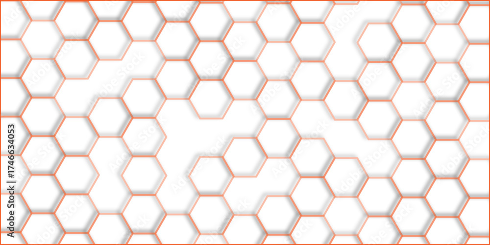 Naklejka premium abstract geometric red texture background red hexagon 3D background texture. 3d rendering illustration. Clear pattern abstract background hexagon .hexagon paper texture and futuristic business.