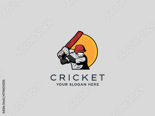  Cricket logo design vector template 
