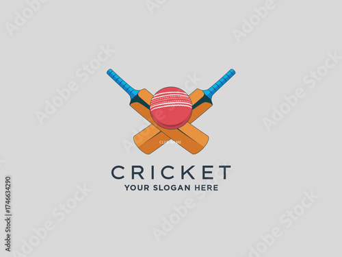  Cricket logo design vector template 