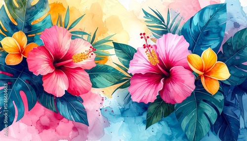 Wallpaper Mural Tropische Blumenexplosion Torontodigital.ca