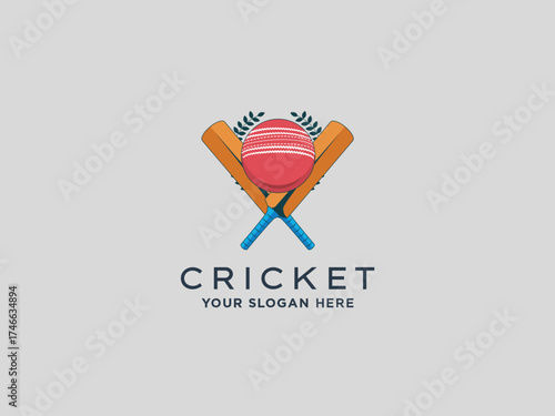  Cricket logo design vector template 