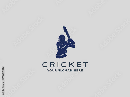  Cricket logo design vector template 
