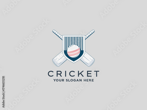  Cricket logo design vector template 