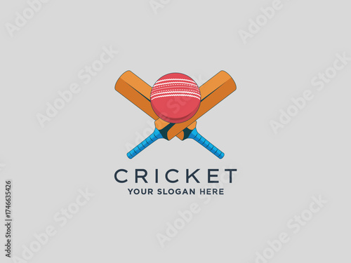  Cricket logo design vector template 