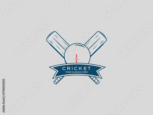  Cricket logo design vector template 