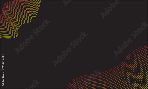 Abstract Line Background with Red and Yellow Gradient on Dark Surface