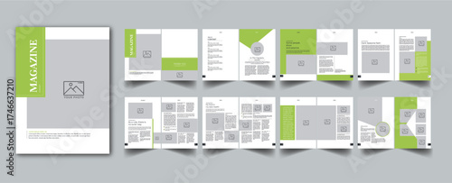 Magazine Template layout cover page with 16 page design concept Accents	
